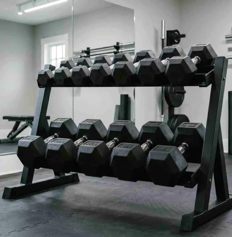 dumbbell rack with weights